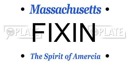 FIXIN Massachusetts License Plate