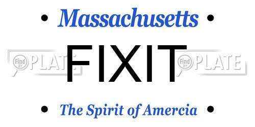 FIXIT Massachusetts License Plate