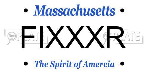 FIXXXR Massachusetts License Plate