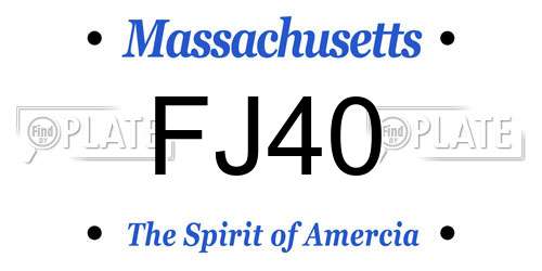 FJ40 Massachusetts License Plate
