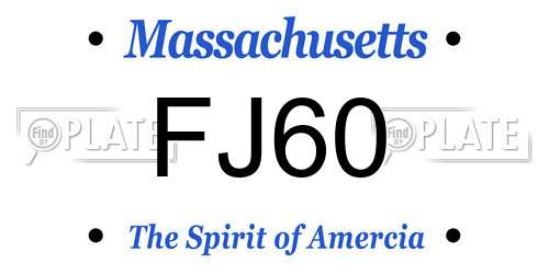 FJ60 Massachusetts License Plate