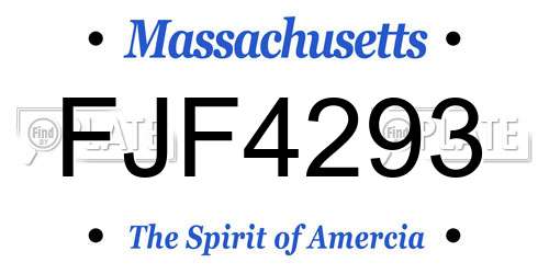 FJF4293 Massachusetts License Plate