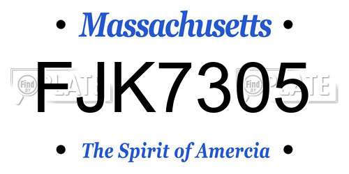 FJK7305 Massachusetts License Plate