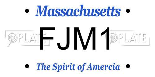 FJM1 Massachusetts License Plate