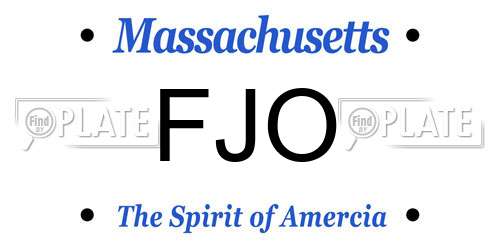 FJO Massachusetts License Plate