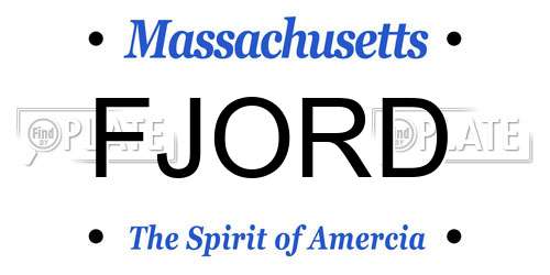 FJORD Massachusetts License Plate