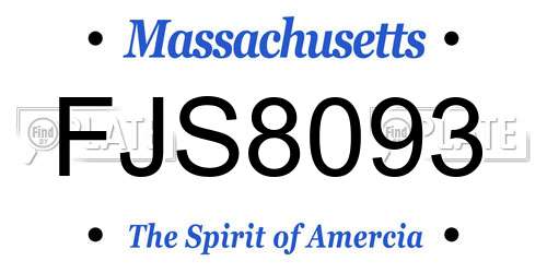 FJS8093 Massachusetts License Plate