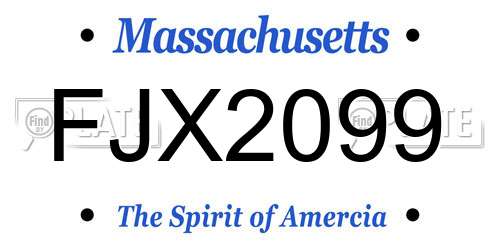 FJX2099 Massachusetts License Plate