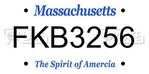 FKB3256 Massachusetts License Plate