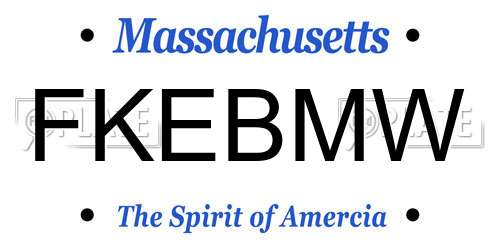 FKEBMW Massachusetts License Plate