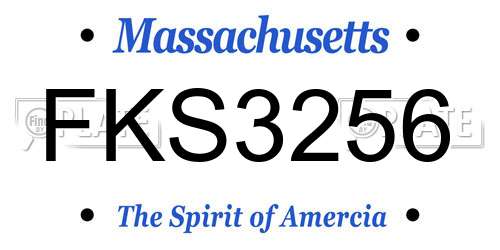 FKS3256 Massachusetts License Plate