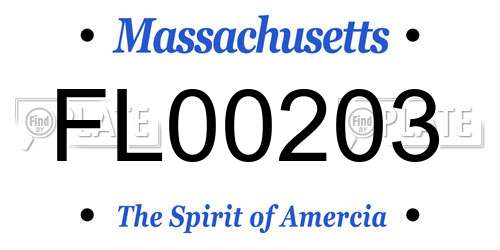 FL00203 Massachusetts License Plate