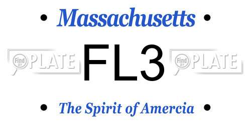 FL3 Massachusetts License Plate