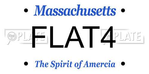 FLAT4 Massachusetts License Plate