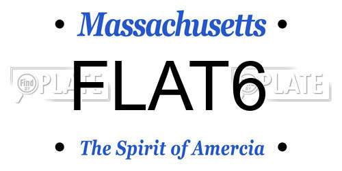FLAT6 Massachusetts License Plate