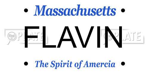 FLAVIN Massachusetts License Plate