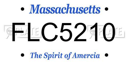FLC5210 Massachusetts License Plate
