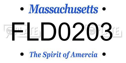 FLD0203 Massachusetts License Plate