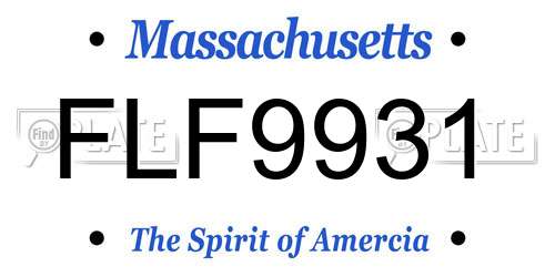 FLF9931 Massachusetts License Plate