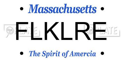 FLKLRE Massachusetts License Plate