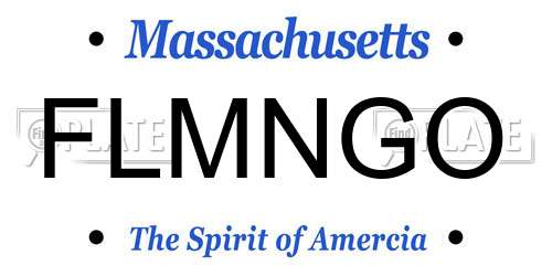 FLMNGO Massachusetts License Plate