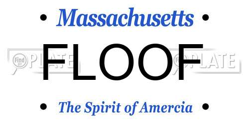 FLOOF Massachusetts License Plate