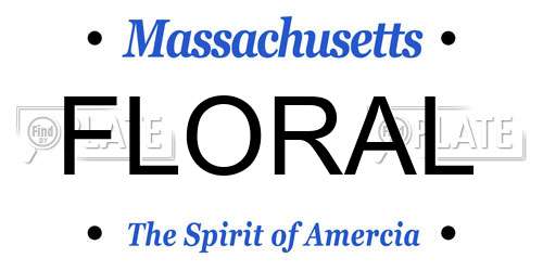 FLORAL Massachusetts License Plate