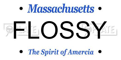 FLOSSY Massachusetts License Plate