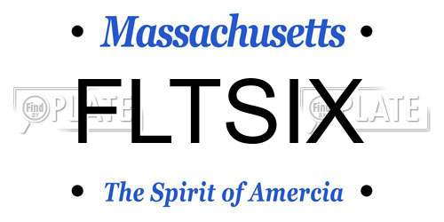 FLTSIX Massachusetts License Plate