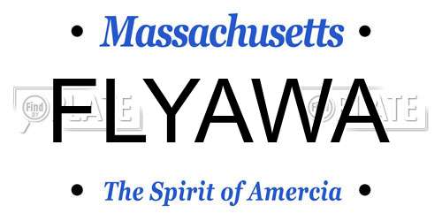 FLYAWA Massachusetts License Plate