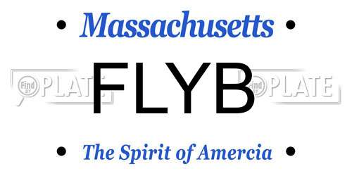 FLYB Massachusetts License Plate