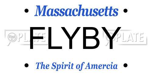 FLYBY Massachusetts License Plate