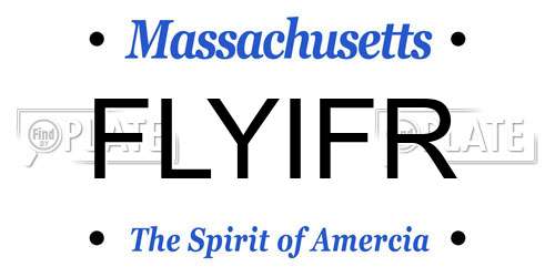 FLYIFR Massachusetts License Plate