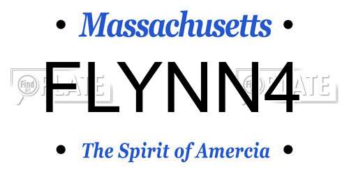 FLYNN4 Massachusetts License Plate