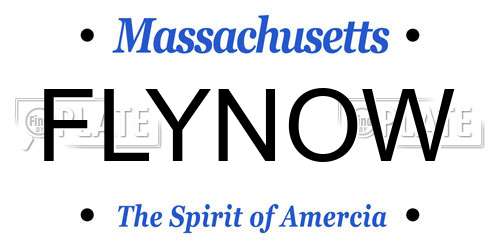 FLYNOW Massachusetts License Plate