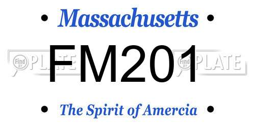 FM201 Massachusetts License Plate