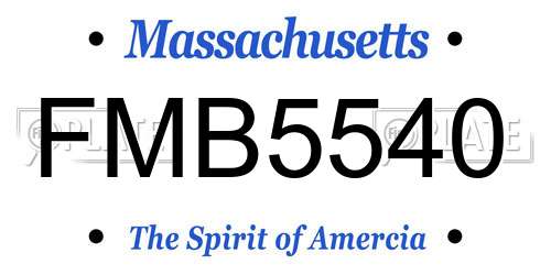 FMB5540 Massachusetts License Plate