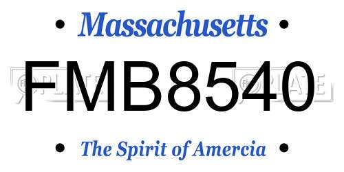 FMB8540 Massachusetts License Plate