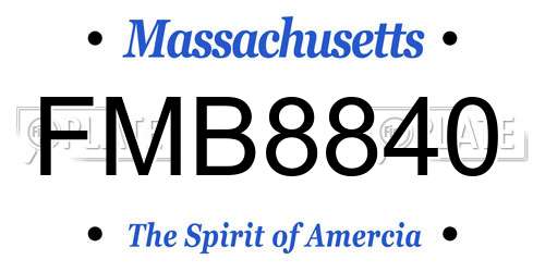 FMB8840 Massachusetts License Plate