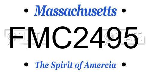 FMC2495 Massachusetts License Plate