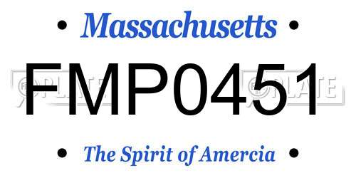 FMP0451 Massachusetts License Plate