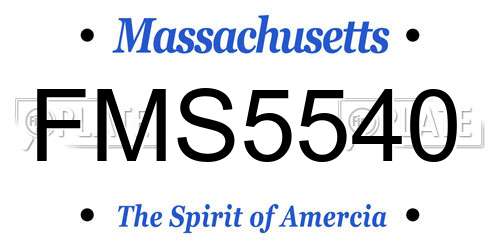 FMS5540 Massachusetts License Plate