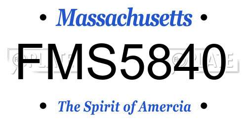FMS5840 Massachusetts License Plate