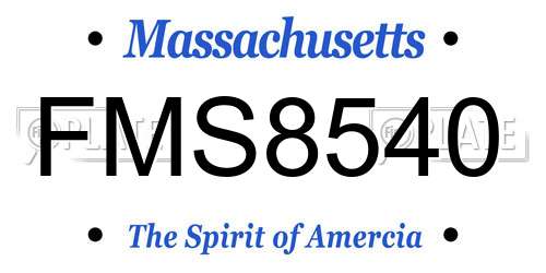 FMS8540 Massachusetts License Plate