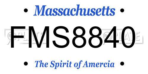 FMS8840 Massachusetts License Plate