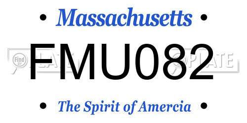 FMU082 Massachusetts License Plate