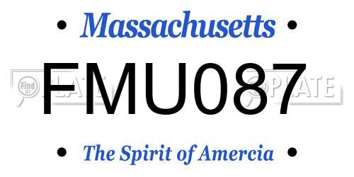 FMU087 Massachusetts License Plate