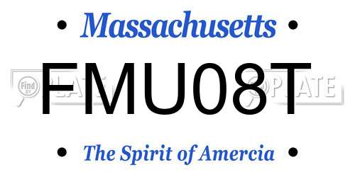 FMU08T Massachusetts License Plate