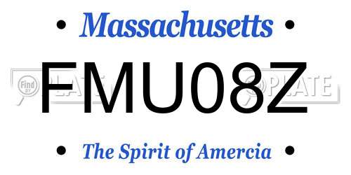 FMU08Z Massachusetts License Plate