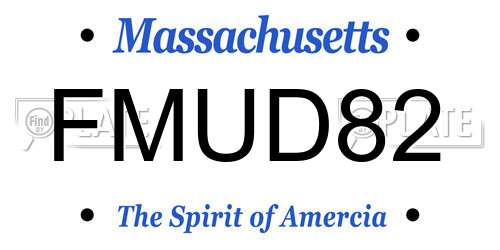 FMUD82 Massachusetts License Plate
